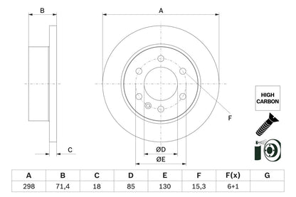 910 423 02 00 BH BRAKE DISCS REAR SPRINTER - 5546 BOSCH 0 986 479 H06