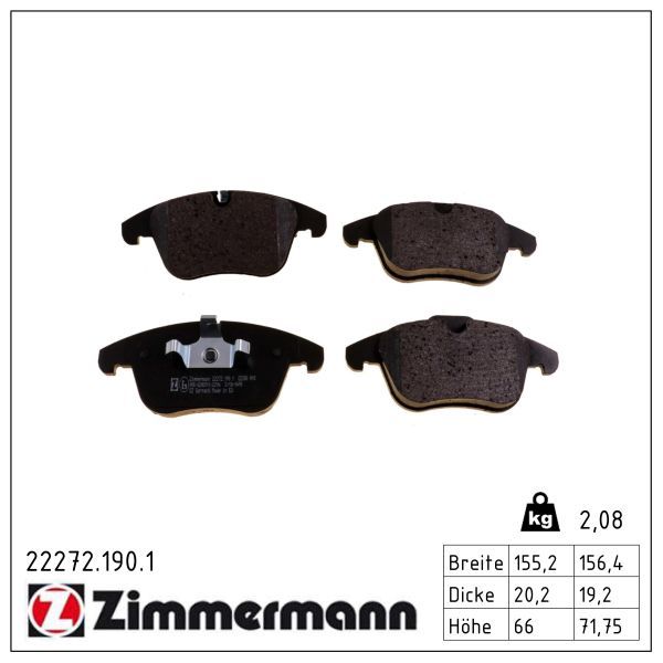 T4N9759 ZI BRAKE PADS # ZIMMERMANN 22272.190.1