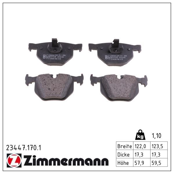 23447.170.1 REAR PADS BMW E65/66 ZIMMERMANN 23447.170.1