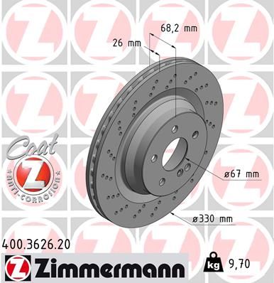 211 423 10 12 BRAKE DISC REAR  AMG55 ZIMMERMANN 400.3626.20
