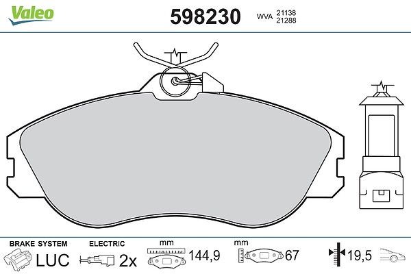 DB1253 BRAKE PADS VW BEETLE OLD VALEO 598230