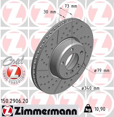 34 10 6 797602 FRONT DISC F33/36 F83 M PERFORMANCE ZIMMERMANN BBD6174S