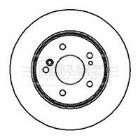 210 423 04 12 BH BRAKE DISC REAR 124/210/208 - 1412 # BORG 0 986 478 325
