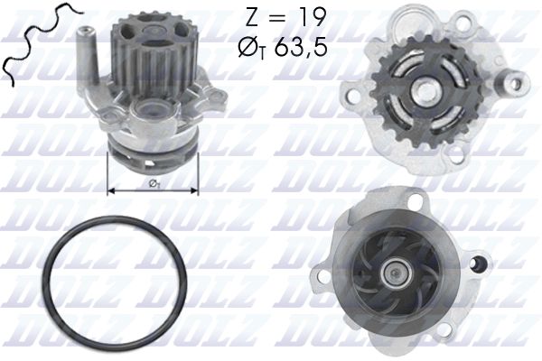 038 121 011D WATER PUMP 1.9TDI+S3 DOLZ BWP1933