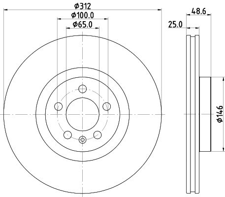 2Q0 615 301N BRAKE DISC FRONT POLO GTI - 3261 # HELLA 355.132-011