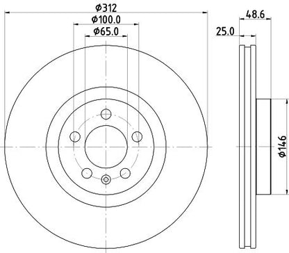 2Q0 615 301N BRAKE DISC FRONT POLO GTI - 3261 # HELLA 355.132-011