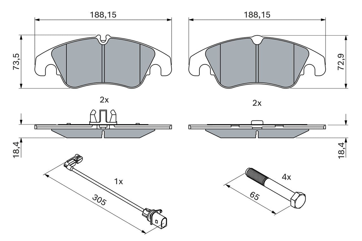 2746.2 BOSCH BRAKE PADS FRONT A5 A6 0 986 494 259 #