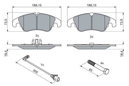 2746.2 BOSCH BRAKE PADS FRONT A5 A6 0 986 494 259 #