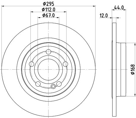 247 423 02 12 BRAKE DISC REAR 295MM - 5543 # HELLA 355.133-351