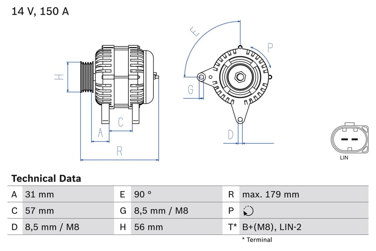 059 903 016J ALTERNATOR AUDI BOSCH