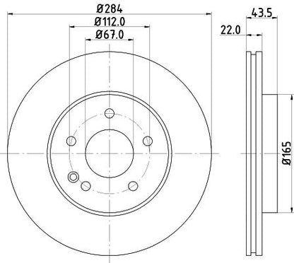 202 421 09 12 BRAKE DISC FRONT W202 VENT - 1426 HELLA 355.102-971