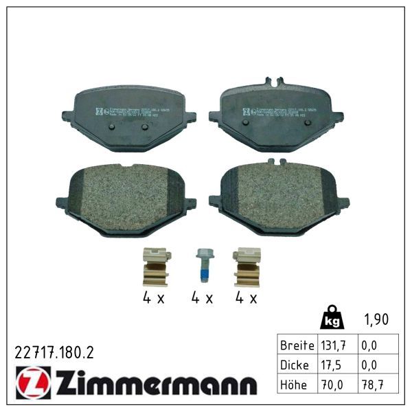 000 420 52 02 ZI BRAKE PADS REAR AMG G 63 4x4 TEXTAR 22717.180.2