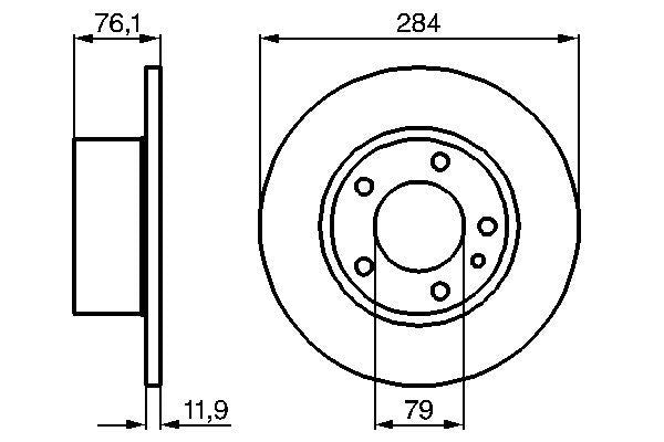 34 11 1 151632 BRAKE DISC FRONT 1251 - ZIMMERMAN BOSCH 0 986 478 037
