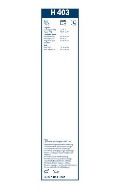 H403 WIPER BLADE HARBOUR BRIDGE 400MM DISCO 3 # BOSCH 3 397 011 592
