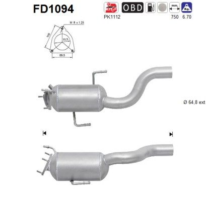 7P6 254 800AX DIESEL PARTICULATE FILTER