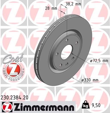 230.2384.20 F BRAKE DISC 2384 FREEMONT JF ZIMMERMANN 230.2384.20