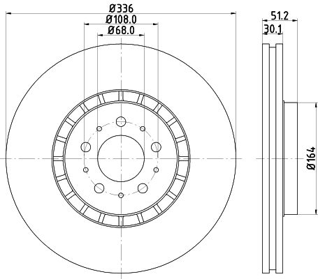 31262489 BRAKE DISC FRONT XC90 328MM - 3719 HELLA 355.125-581