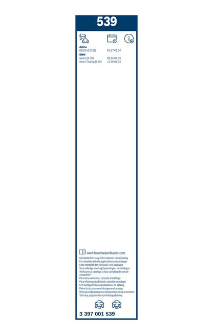 116 334 WIPER BLADE 550MM E39 BMW 539 # BOSCH 3 397 001 539