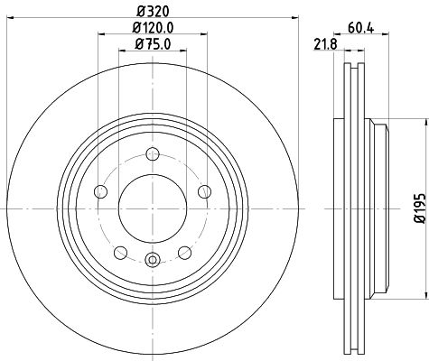 34 20 1 166073 BRAKE DISC REAR E46 320MM 328/330  1295 HELLA 355.107-691
