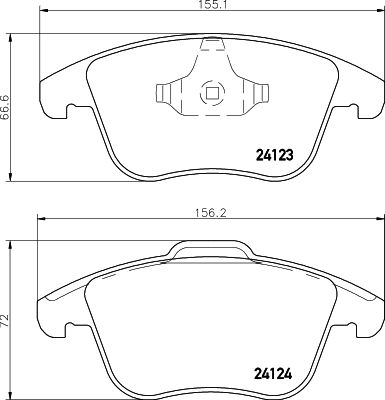 7228.2 BRAKE PADS FRONT F/LANDER+EVOQUE HELLA 355.019-881