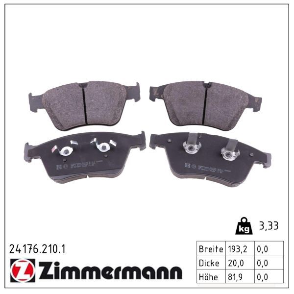 GDB1794 BRAKE PADS FRONT ML63 AMG 164 ZIMMERMANN 0 986 494 875