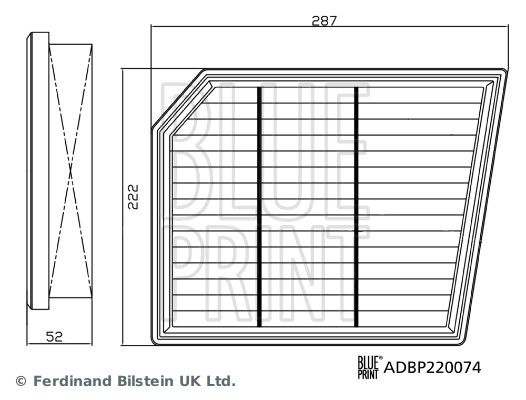 13 71 8 480400 BLP AIR FILTER ELEMENT - ADBP220074 # BLUEPRINT ADBP220074