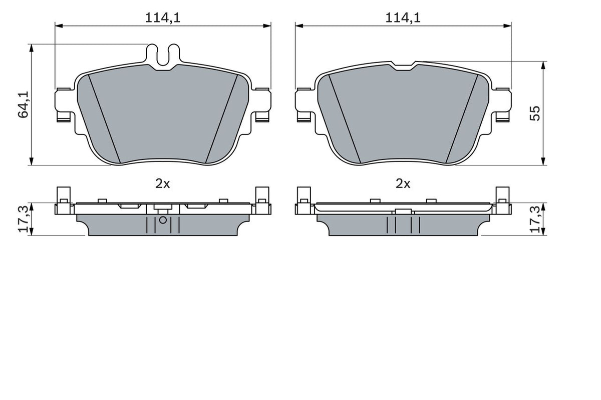 2616.2 BH BRAKE PADS REAR # BOSCH 0 986 424 845