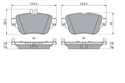 2616.2 BH BRAKE PADS REAR # BOSCH 0 986 424 845