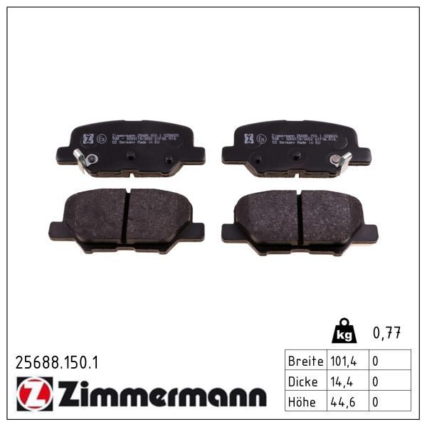 5654.2 ZI BRAKE PADS REAR ZIMMERMANN 25688.150.1