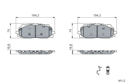 25861.170.2 BH BRAKE PADS FRONT # BOSCH 0 986 424 429